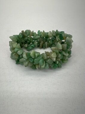 Serpentine Green Stone Elastic Jewelry Bracelet Bohemian New Jade Stretchy